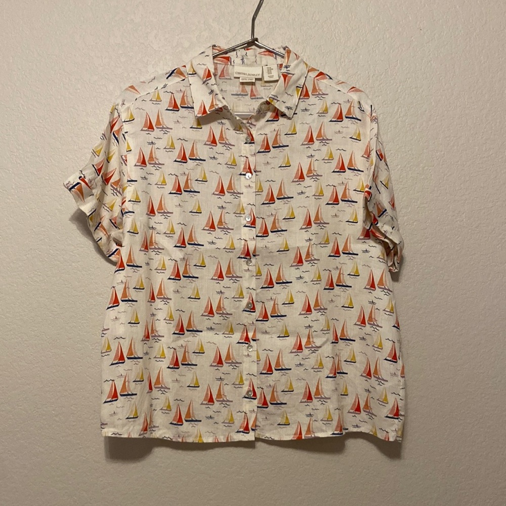 Cynthia Rowley sailboat linen button down
